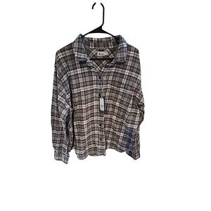 NWT Alpine Design‎ Women's Midweight Flannel Size XL Brown Fall River Plaid